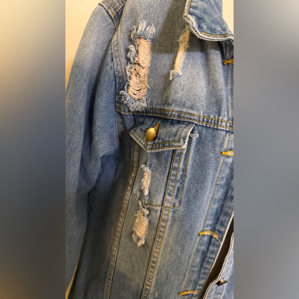 Long Blue Denim duster Jacket - Picture 2 of 7